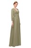 ColsBM Andie Ermine Bridesmaid Dresses Ruching Modest Zipper Floor Length A-line V-neck