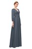 ColsBM Andie Folkstone Gray Bridesmaid Dresses Ruching Modest Zipper Floor Length A-line V-neck