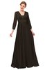 ColsBM Andie Fudge Brown Bridesmaid Dresses Ruching Modest Zipper Floor Length A-line V-neck