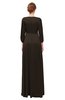 ColsBM Andie Fudge Brown Bridesmaid Dresses Ruching Modest Zipper Floor Length A-line V-neck