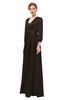 ColsBM Andie Fudge Brown Bridesmaid Dresses Ruching Modest Zipper Floor Length A-line V-neck
