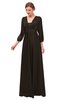 ColsBM Andie Fudge Brown Bridesmaid Dresses Ruching Modest Zipper Floor Length A-line V-neck