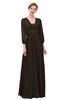ColsBM Andie Fudge Brown Bridesmaid Dresses Ruching Modest Zipper Floor Length A-line V-neck