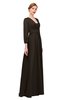 ColsBM Andie Fudge Brown Bridesmaid Dresses Ruching Modest Zipper Floor Length A-line V-neck