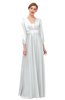 ColsBM Andie Glacier Gray Bridesmaid Dresses Ruching Modest Zipper Floor Length A-line V-neck