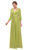 ColsBM Andie Green Oasis Bridesmaid Dresses Ruching Modest Zipper Floor Length A-line V-neck