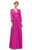 ColsBM Andie Hot Pink Bridesmaid Dresses Ruching Modest Zipper Floor Length A-line V-neck