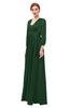 ColsBM Andie Hunter Green Bridesmaid Dresses Ruching Modest Zipper Floor Length A-line V-neck