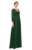 ColsBM Andie Hunter Green Bridesmaid Dresses Ruching Modest Zipper Floor Length A-line V-neck