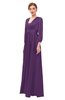 ColsBM Andie Imperial Purple Bridesmaid Dresses Ruching Modest Zipper Floor Length A-line V-neck