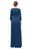 ColsBM Andie Indigo Bridesmaid Dresses Ruching Modest Zipper Floor Length A-line V-neck
