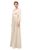 ColsBM Andie Linen Bridesmaid Dresses Ruching Modest Zipper Floor Length A-line V-neck