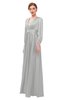 ColsBM Andie Micro Chip Bridesmaid Dresses Ruching Modest Zipper Floor Length A-line V-neck