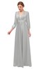ColsBM Andie Micro Chip Bridesmaid Dresses Ruching Modest Zipper Floor Length A-line V-neck
