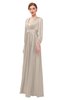ColsBM Andie Mushroom Bridesmaid Dresses Ruching Modest Zipper Floor Length A-line V-neck