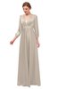 ColsBM Andie Mushroom Bridesmaid Dresses Ruching Modest Zipper Floor Length A-line V-neck