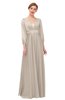 ColsBM Andie Mushroom Bridesmaid Dresses Ruching Modest Zipper Floor Length A-line V-neck