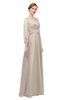 ColsBM Andie Mushroom Bridesmaid Dresses Ruching Modest Zipper Floor Length A-line V-neck