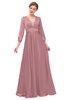 ColsBM Andie Nectar Pink Bridesmaid Dresses Ruching Modest Zipper Floor Length A-line V-neck