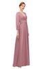 ColsBM Andie Nectar Pink Bridesmaid Dresses Ruching Modest Zipper Floor Length A-line V-neck