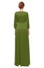 ColsBM Andie Olive Green Bridesmaid Dresses Ruching Modest Zipper Floor Length A-line V-neck