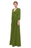 ColsBM Andie Olive Green Bridesmaid Dresses Ruching Modest Zipper Floor Length A-line V-neck