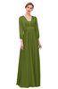 ColsBM Andie Olive Green Bridesmaid Dresses Ruching Modest Zipper Floor Length A-line V-neck