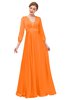 ColsBM Andie Orange Bridesmaid Dresses Ruching Modest Zipper Floor Length A-line V-neck