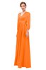 ColsBM Andie Orange Bridesmaid Dresses Ruching Modest Zipper Floor Length A-line V-neck