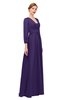 ColsBM Andie Parachute Purple Bridesmaid Dresses Ruching Modest Zipper Floor Length A-line V-neck