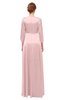 ColsBM Andie Pastel Pink Bridesmaid Dresses Ruching Modest Zipper Floor Length A-line V-neck