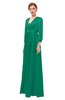ColsBM Andie Pepper Green Bridesmaid Dresses Ruching Modest Zipper Floor Length A-line V-neck