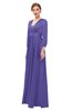 ColsBM Andie Purple Opulence Bridesmaid Dresses Ruching Modest Zipper Floor Length A-line V-neck