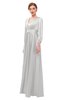 ColsBM Andie Rainy Grey Bridesmaid Dresses Ruching Modest Zipper Floor Length A-line V-neck