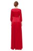 ColsBM Andie Red Bridesmaid Dresses Ruching Modest Zipper Floor Length A-line V-neck
