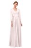 ColsBM Andie Rosewater Pink Bridesmaid Dresses Ruching Modest Zipper Floor Length A-line V-neck