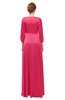 ColsBM Andie Rouge Red Bridesmaid Dresses Ruching Modest Zipper Floor Length A-line V-neck