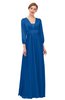 ColsBM Andie Royal Blue Bridesmaid Dresses Ruching Modest Zipper Floor Length A-line V-neck