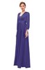 ColsBM Andie Royal Purple Bridesmaid Dresses Ruching Modest Zipper Floor Length A-line V-neck