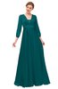 ColsBM Andie Shaded Spruce Bridesmaid Dresses Ruching Modest Zipper Floor Length A-line V-neck