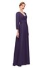 ColsBM Andie Violet Bridesmaid Dresses Ruching Modest Zipper Floor Length A-line V-neck