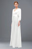 ColsBM Andie White Bridesmaid Dresses Ruching Modest Zipper Floor Length A-line V-neck