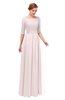 ColsBM Lola Angel Wing Bridesmaid Dresses Zip up Boat A-line Half Length Sleeve Modest Lace