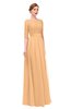 ColsBM Lola Apricot Bridesmaid Dresses Zip up Boat A-line Half Length Sleeve Modest Lace