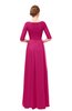 ColsBM Lola Beetroot Purple Bridesmaid Dresses Zip up Boat A-line Half Length Sleeve Modest Lace