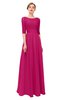 ColsBM Lola Beetroot Purple Bridesmaid Dresses Zip up Boat A-line Half Length Sleeve Modest Lace