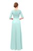 ColsBM Lola Blue Glass Bridesmaid Dresses Zip up Boat A-line Half Length Sleeve Modest Lace