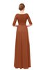 ColsBM Lola Bombay Brown Bridesmaid Dresses Zip up Boat A-line Half Length Sleeve Modest Lace