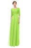 ColsBM Lola Bright Green Bridesmaid Dresses Zip up Boat A-line Half Length Sleeve Modest Lace