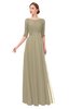 ColsBM Lola Candied Ginger Bridesmaid Dresses Zip up Boat A-line Half Length Sleeve Modest Lace